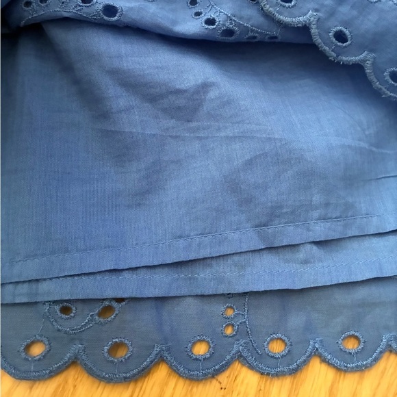 Kate Spade Floral Eyelet Puff Sleeve Dress in Blue 10 - Picture 9 of 16